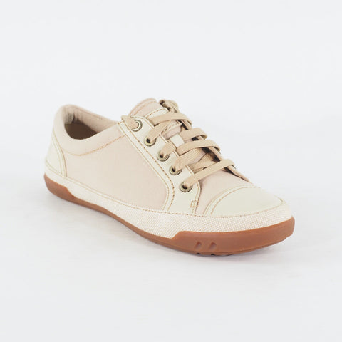 Womens Timberland EK Northport 3963R Light Beige Canvas Lace Up Low Casual Shoes