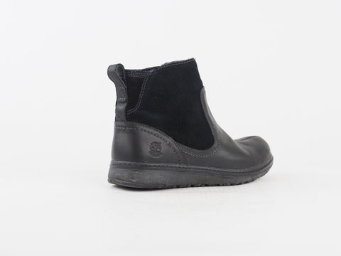 Womens Timberland Earthkeepers 8629A Black Leather Zip Up Shoes Ankle Boots