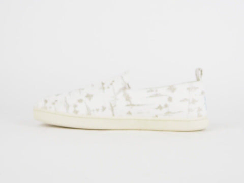 Womens Toms Deconstructed Alpargata White Gold Flats Slip On Trainers Uk 3.5