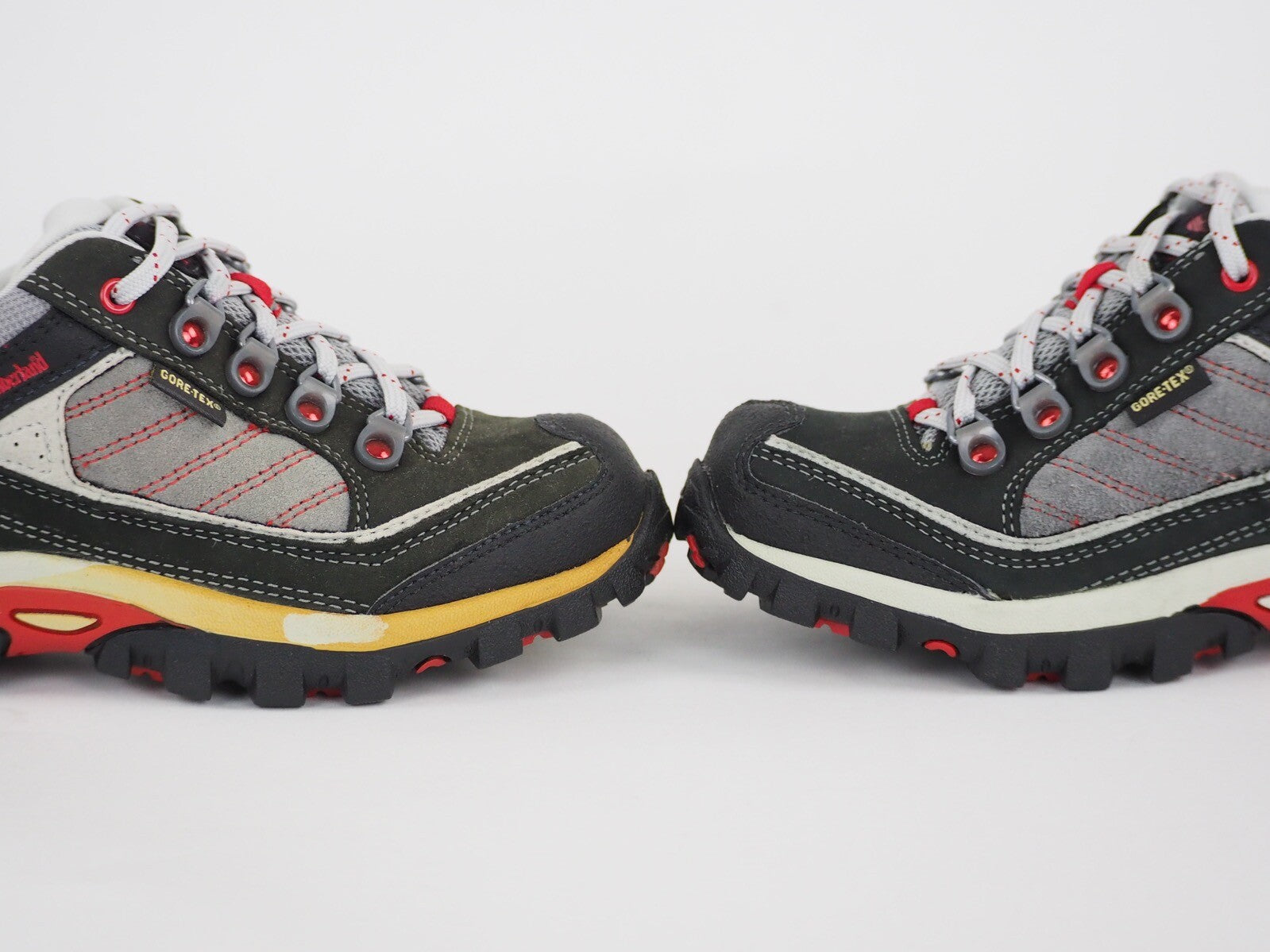 Boys Timberland HYPRTRL 58709 Red / Grey Leather Lace Up Kids Hiking Shoes UK 1