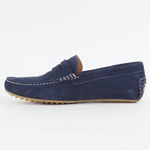 Mens Hackett London Richmond Driver Navy Leather Slip On Casual Loafer Shoes