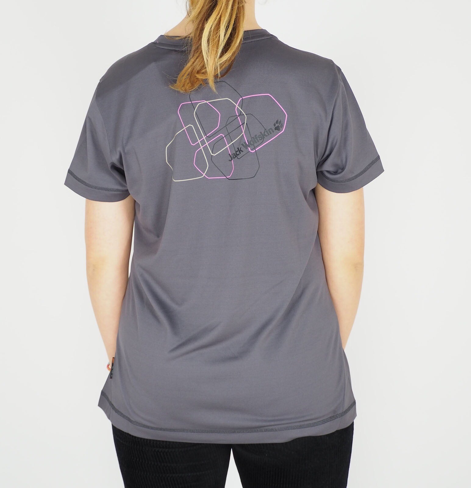 Womens Jack Wolfskin 1804111 Dark Steel Short Sleeve T-Shirt