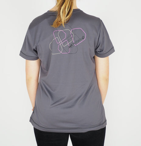 Womens Jack Wolfskin 1804111 Dark Steel Short Sleeve T-Shirt