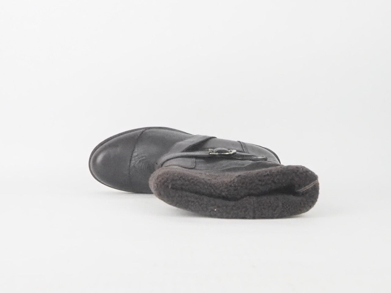 Womens Timberland Marge Wood 25680 Fur Lined Heeled Brown Leather Pull On Boots