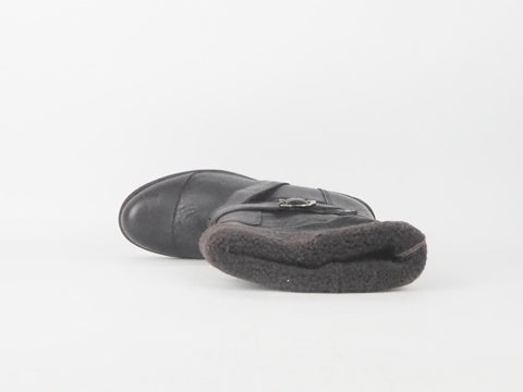 Womens Timberland Marge Wood 25680 Fur Lined Heeled Brown Leather Pull On Boots