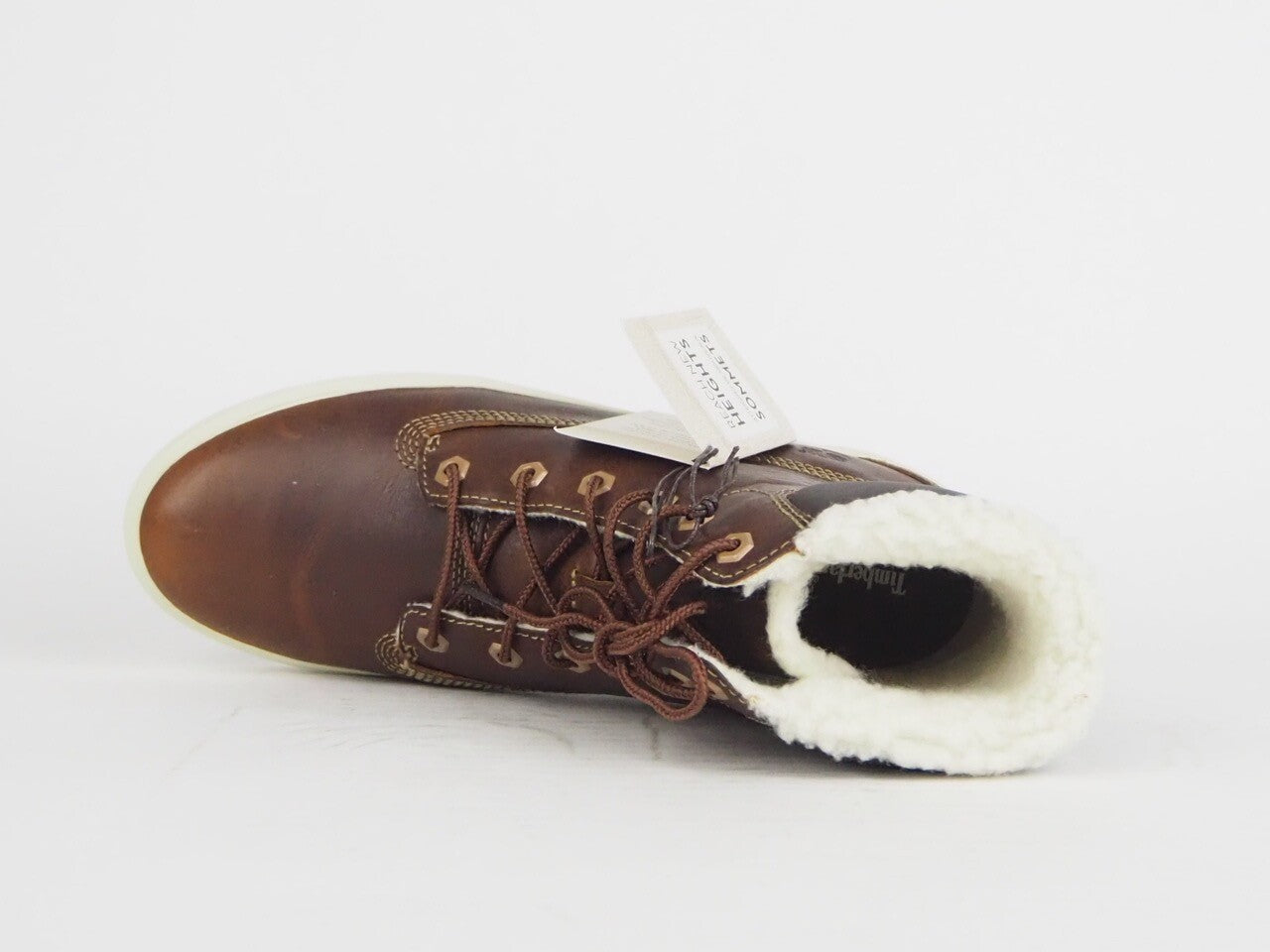 Womens Timberland Flannery 6 Inch A18XG Brown Leather Lace Up Chukka Fur Boots