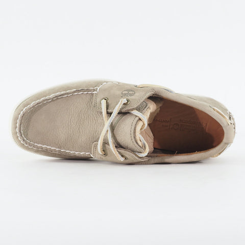 Mens Timberland Heritage 2 Eye 6366A Light Grey Leather Lace Casual Boat Shoes