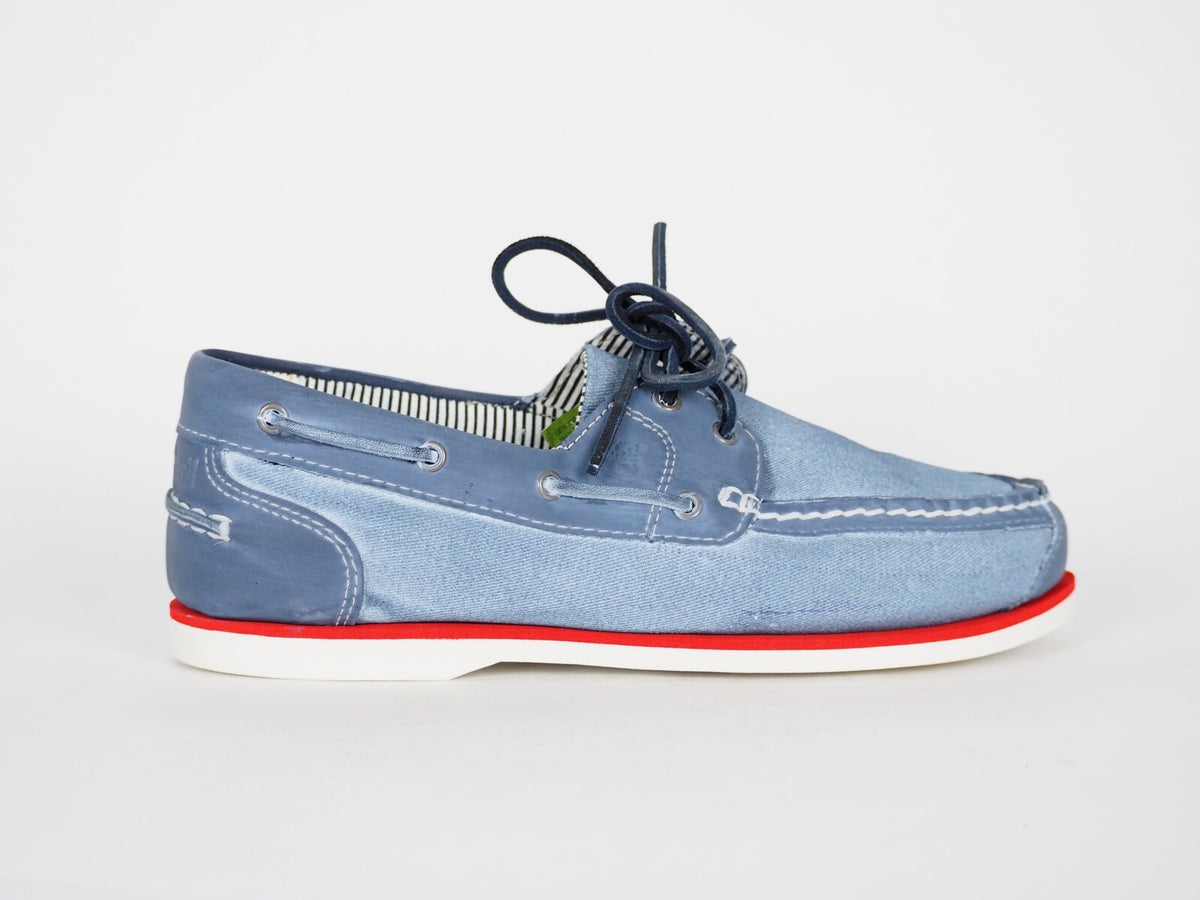 Womens Timberland Amherst 24675 Navy Leather Fabric Boat Shoes
