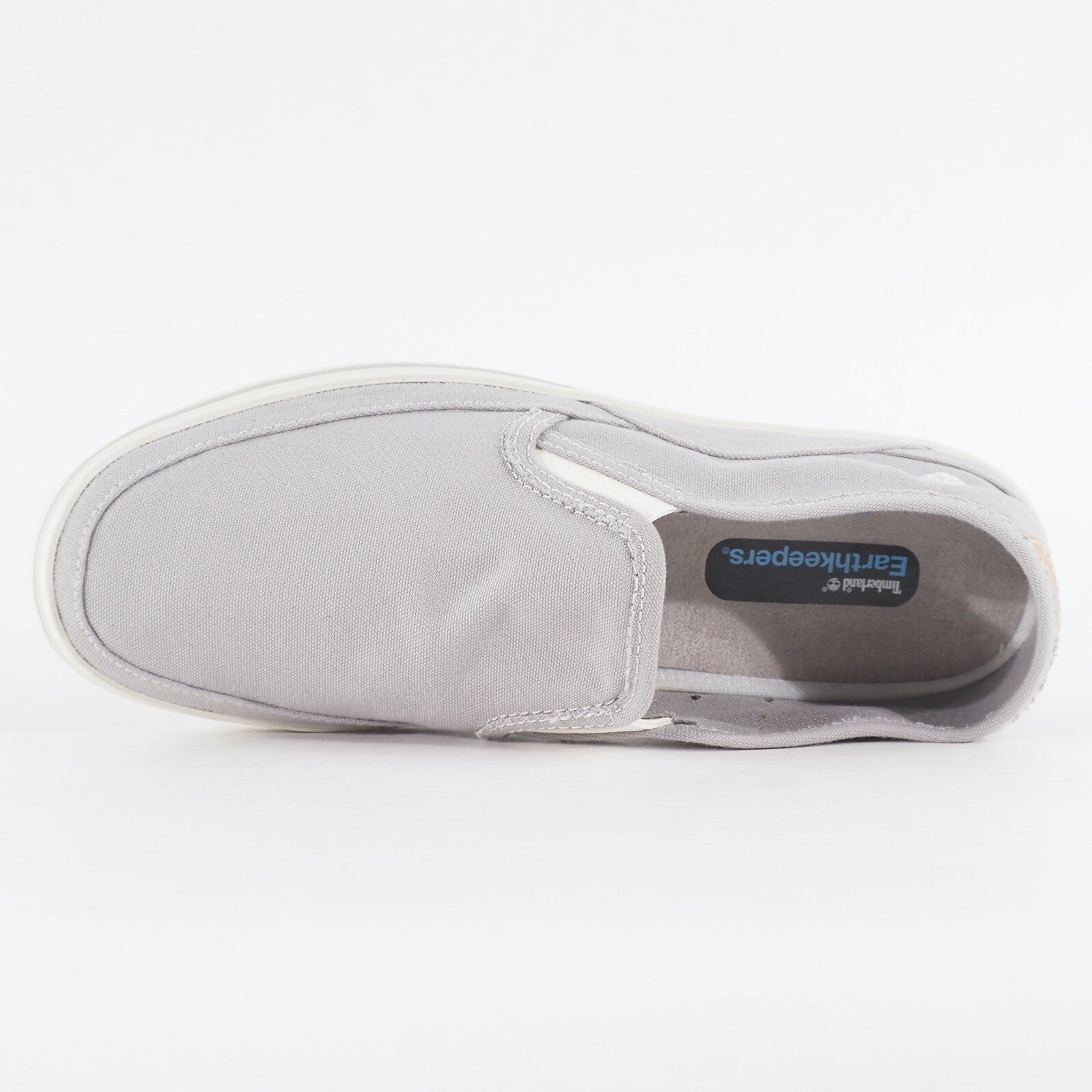 Mens Timberland EK Casco Bay 5216R Light Grey Canvas Slip On Casual Shoes