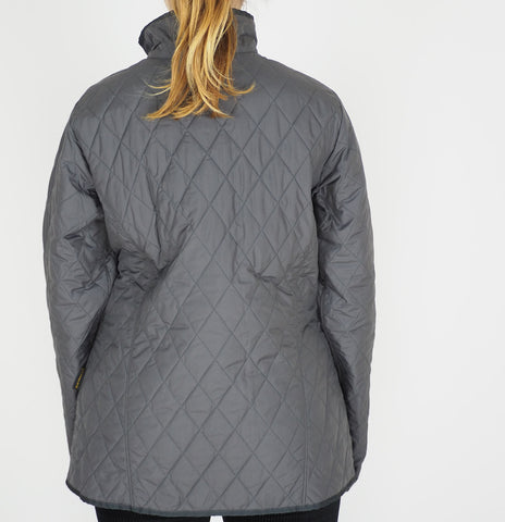 Womens Jack Wolfskin Madison Quilted 5009071 Dark Steel Zip Up Stormlock Jacket
