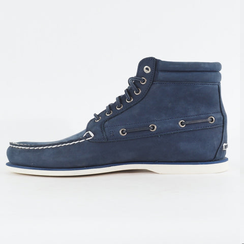 Mens Timberland 7 Eyed Chukka A13J4 Navy Blue Leather Lace Up Casual Boots