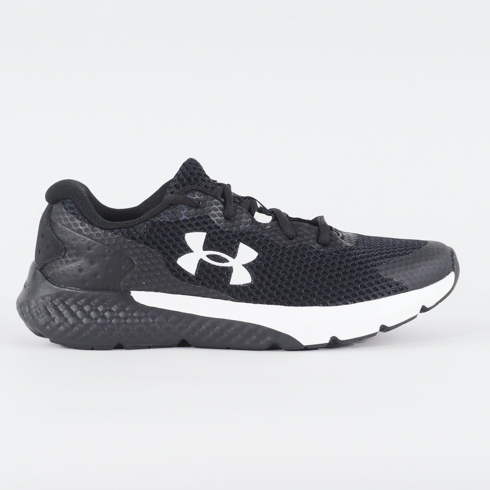 Womens Under Armour Charged Surge 3 Black Mesh Running Lace Up Sports Trainers