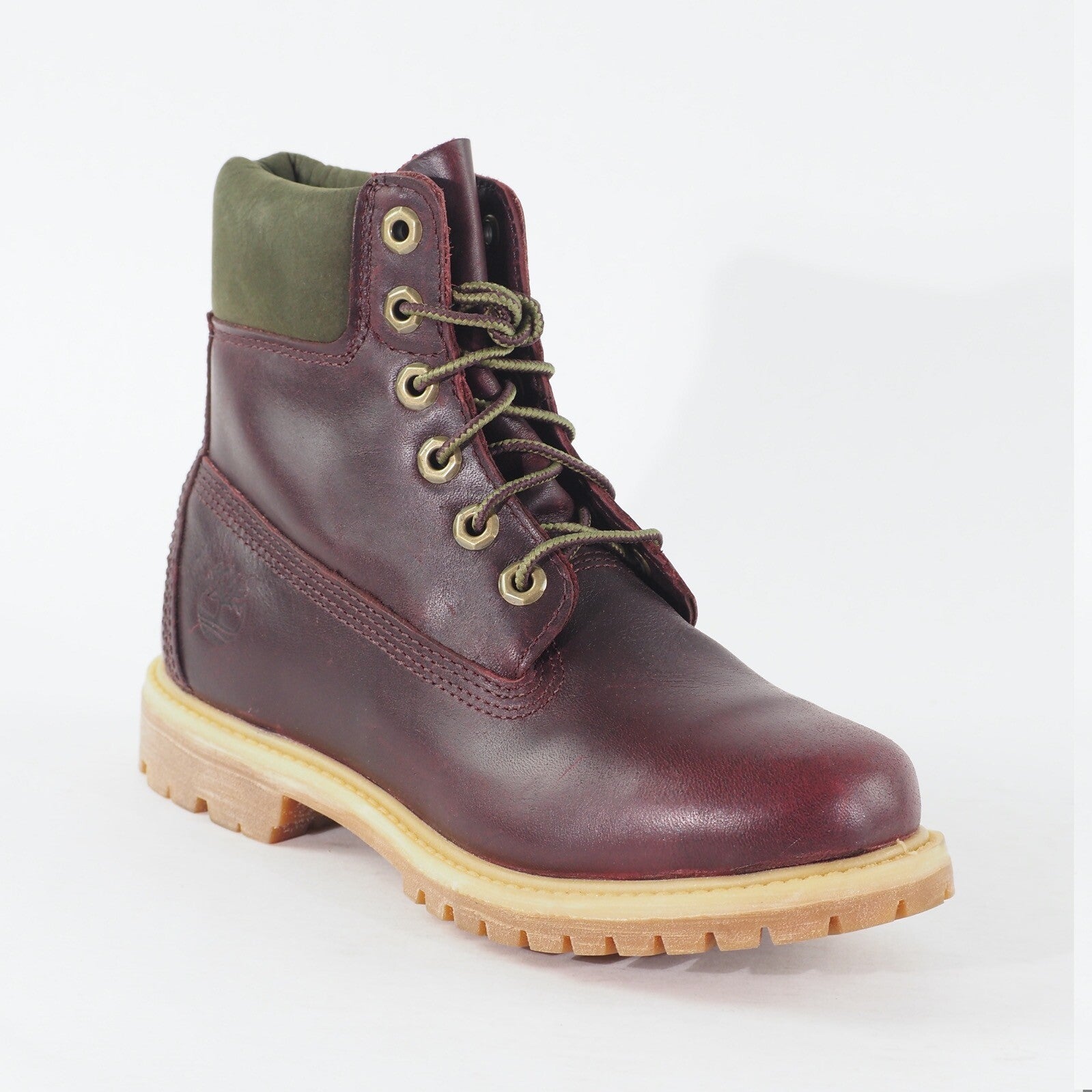 Womens Timberland Premium 6 Inch EK 8230A Dark Burgundy Lace Waterproof Boots