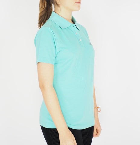 Womens Jack Wolfskin Pique Function 1804661 Pool Blue Casual Summer Polo Shirt