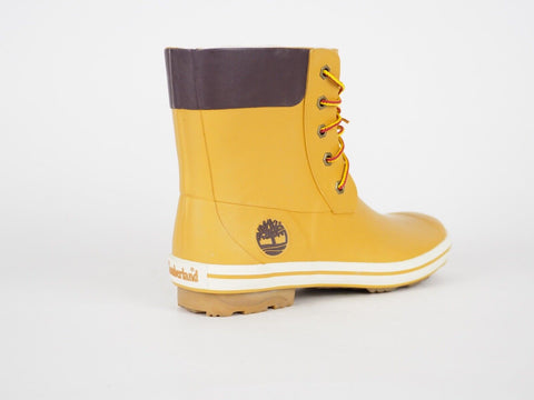 Boys Girls Timberland Classic Rain 89912 Yellow Wellingtons Lace Up Rain Wellies