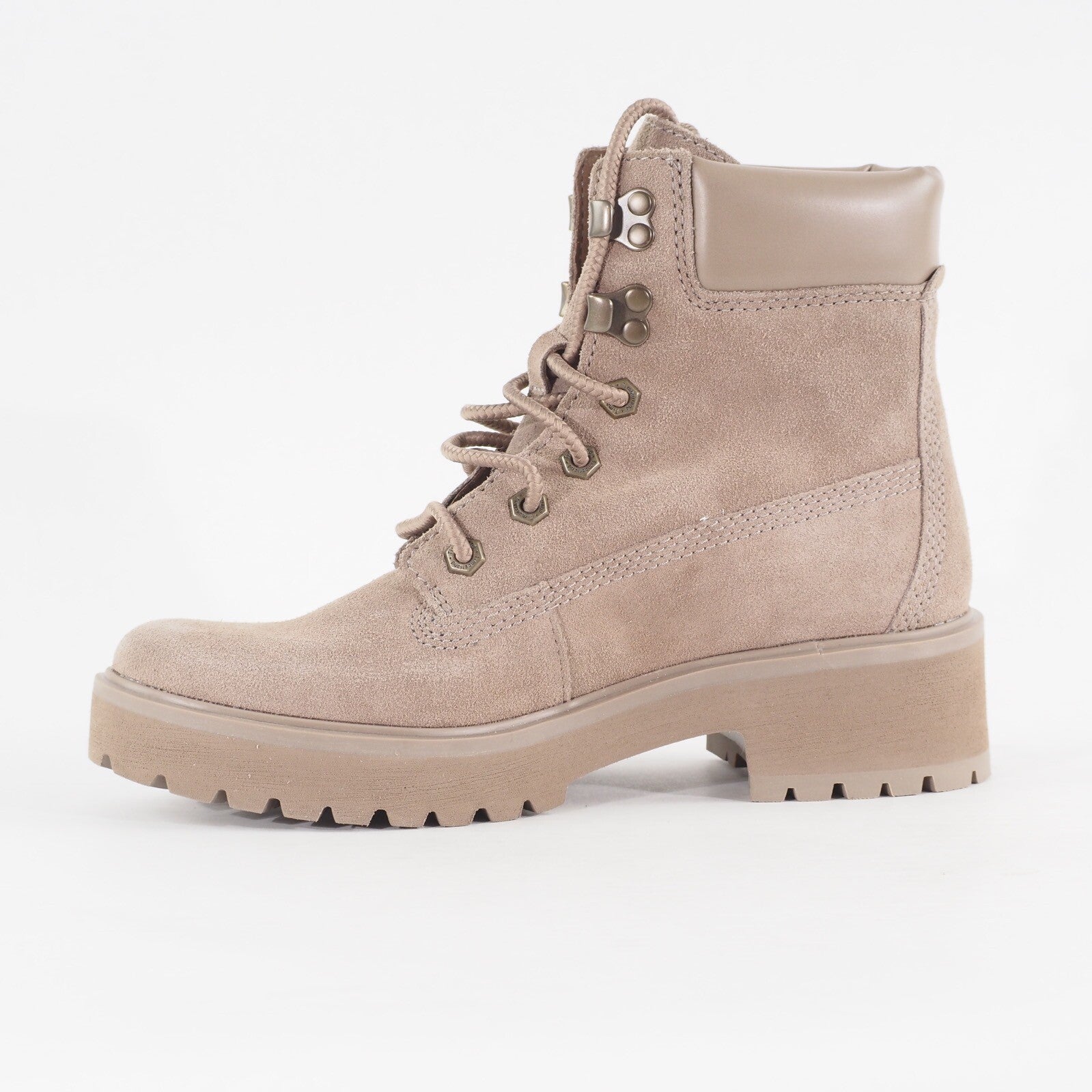 Womens Timberland Carnaby 6 Inch A1SKB Taupe Suede Lace Up Casual Walking Boots