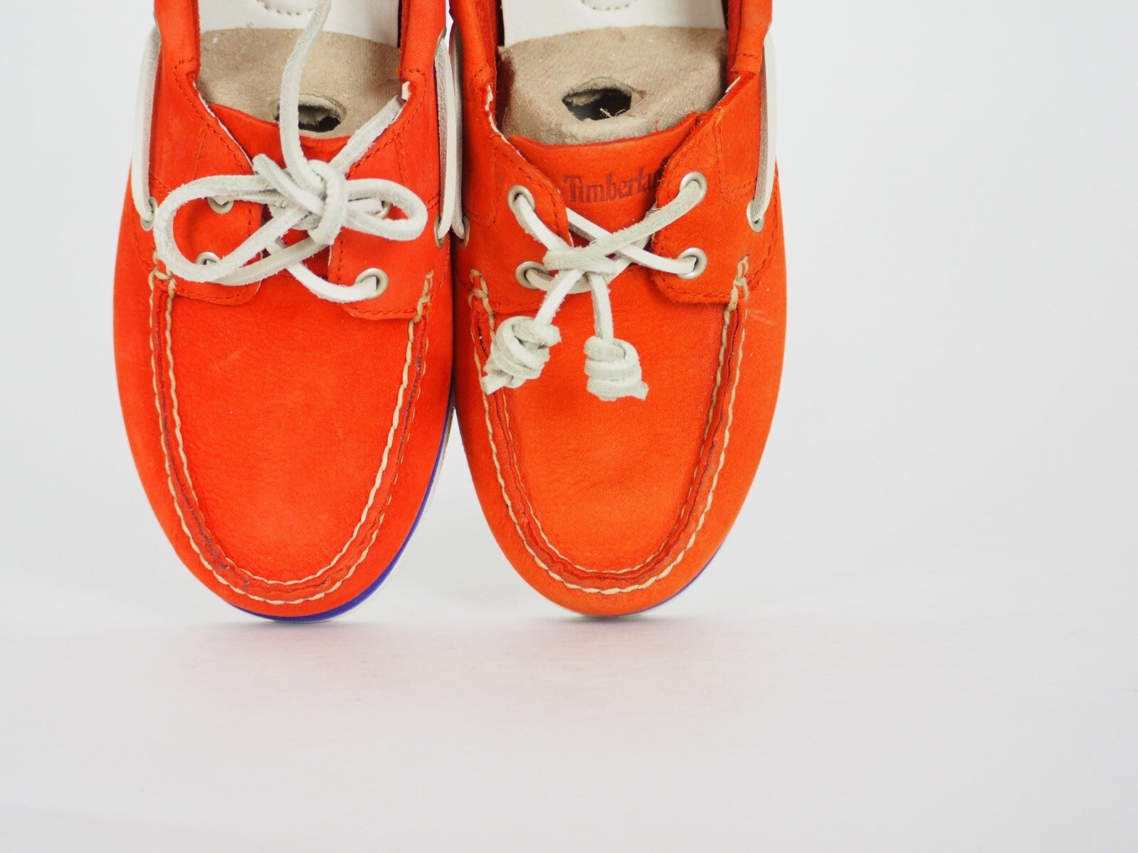 Womens Timberland EK Classic 2 Eye 8860R Orange Leather Boat Shoes UK 5