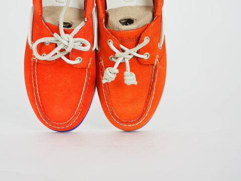 Womens Timberland EK Classic 2 Eye 8860R Orange Leather Boat Shoes UK 5