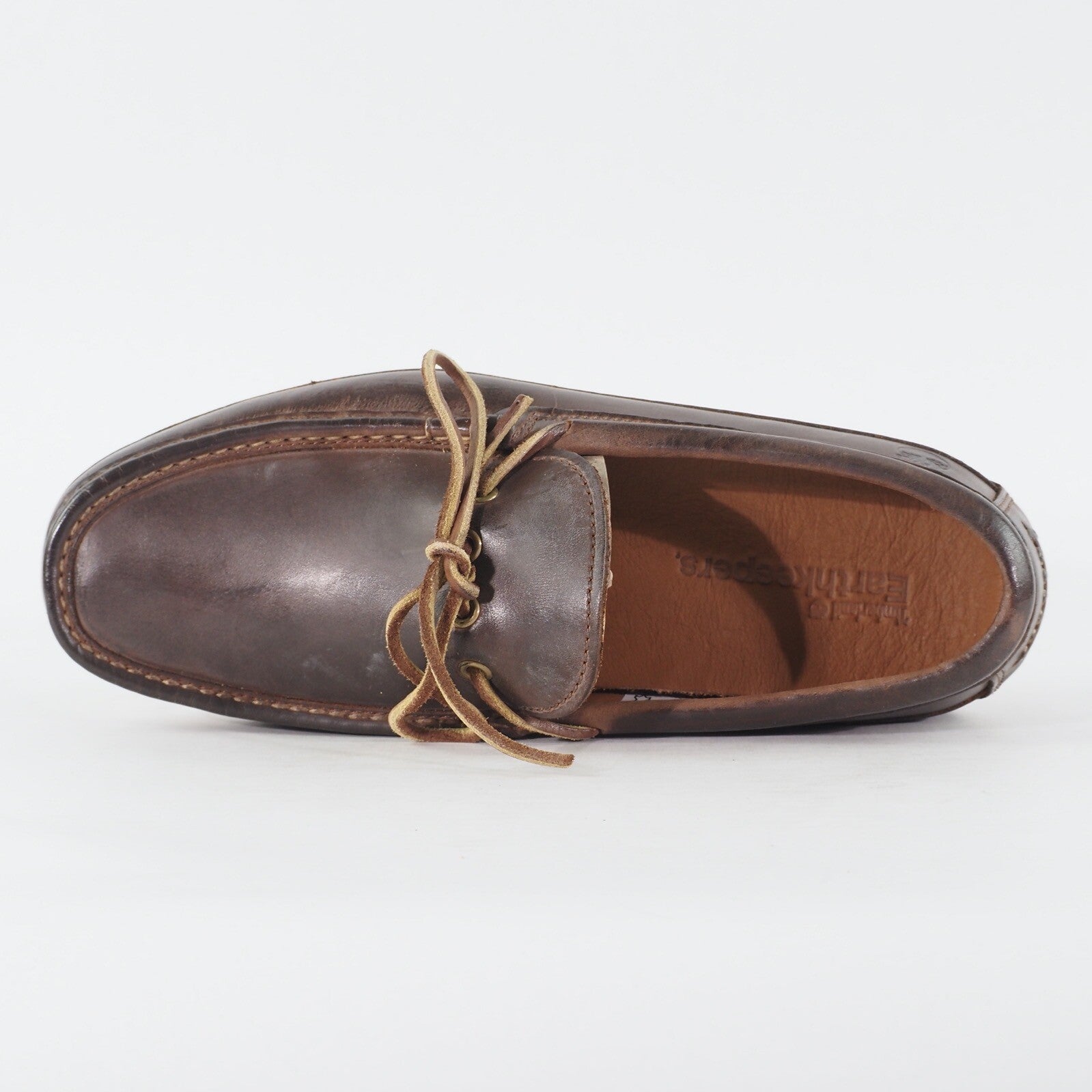 Mens Timberland EK City 1 Eye 5000R Dark Brown Leather Lace Up Casual Boat Shoes