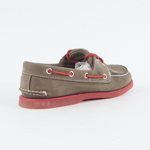 Mens Timberland Classic 2 Eye 6508A Dark Brown Leather Lace Up Casual Boat Shoes