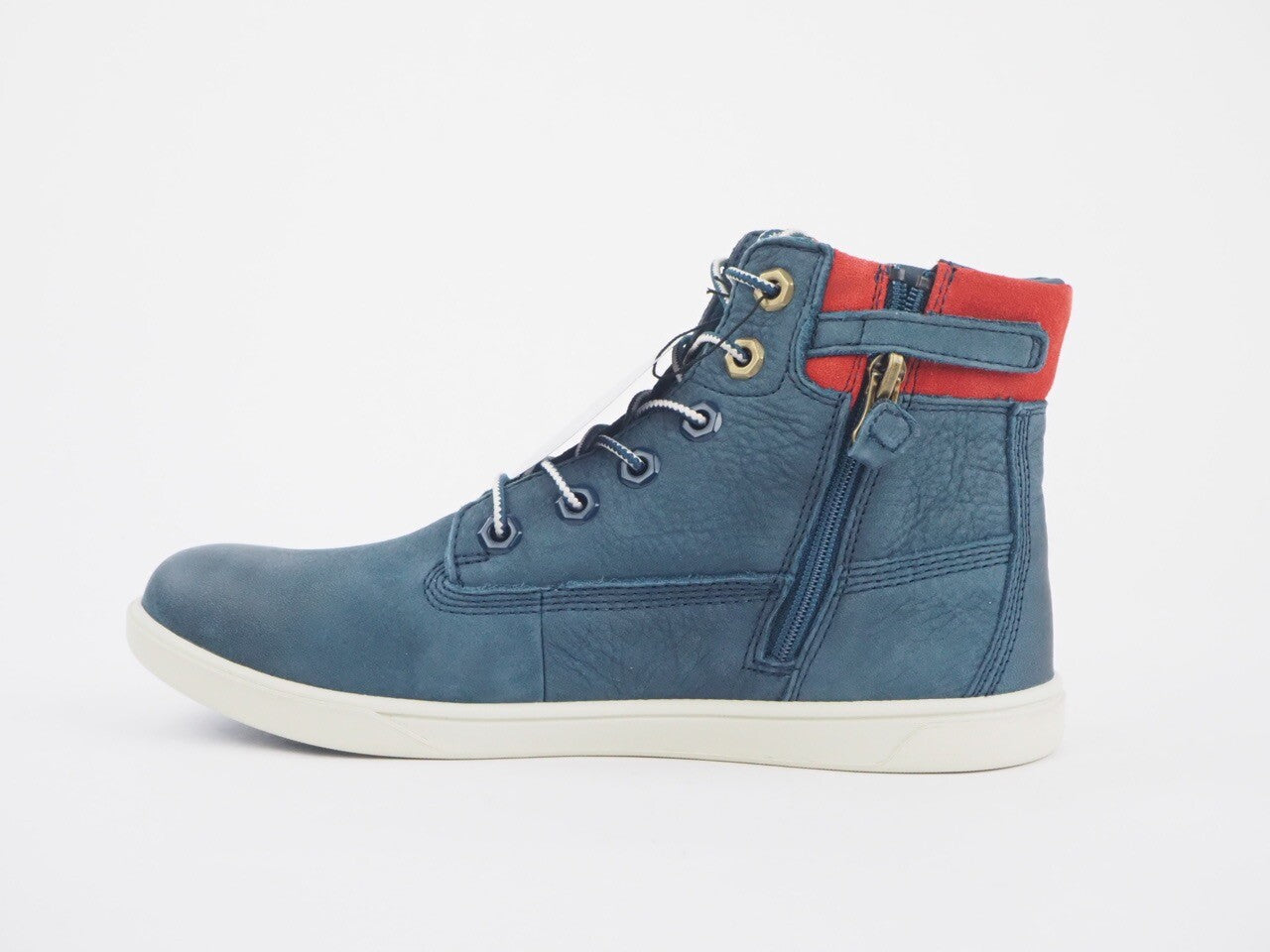 Timberland Groveton 6 Inch A19MM Blue Leather Laced Zip Up Boots
