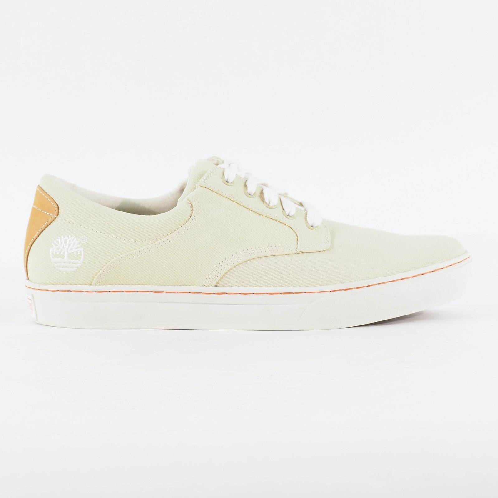 Mens Timberland EK Cup Ox Khaki 45591 Cream Canvas Lace Up Low Top Casual Shoes