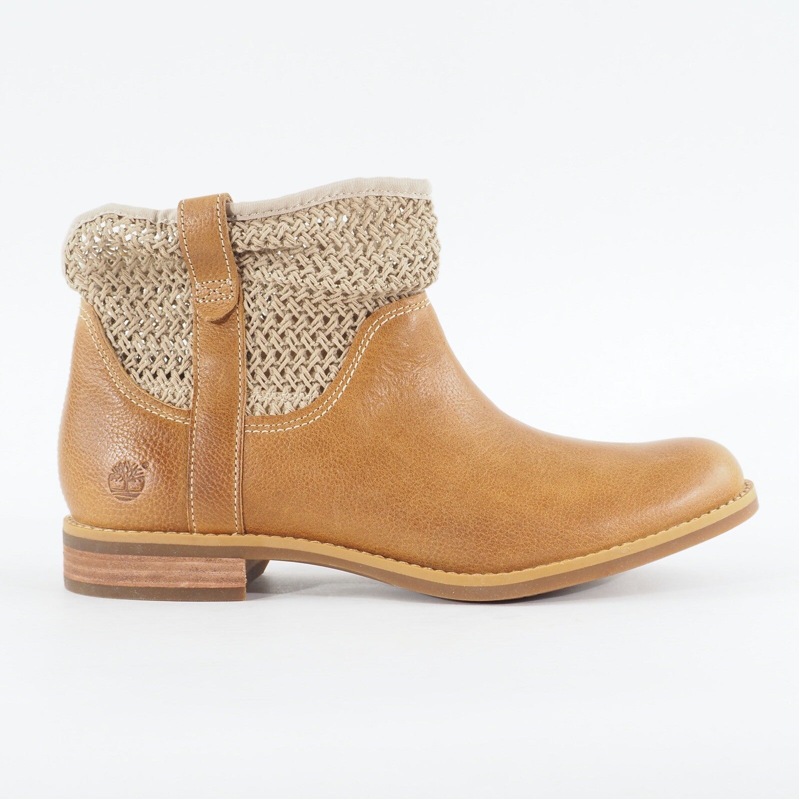 Womens Timberland Savin Hill A14HY Medium Light Brown Leather Ankle Casual Boots