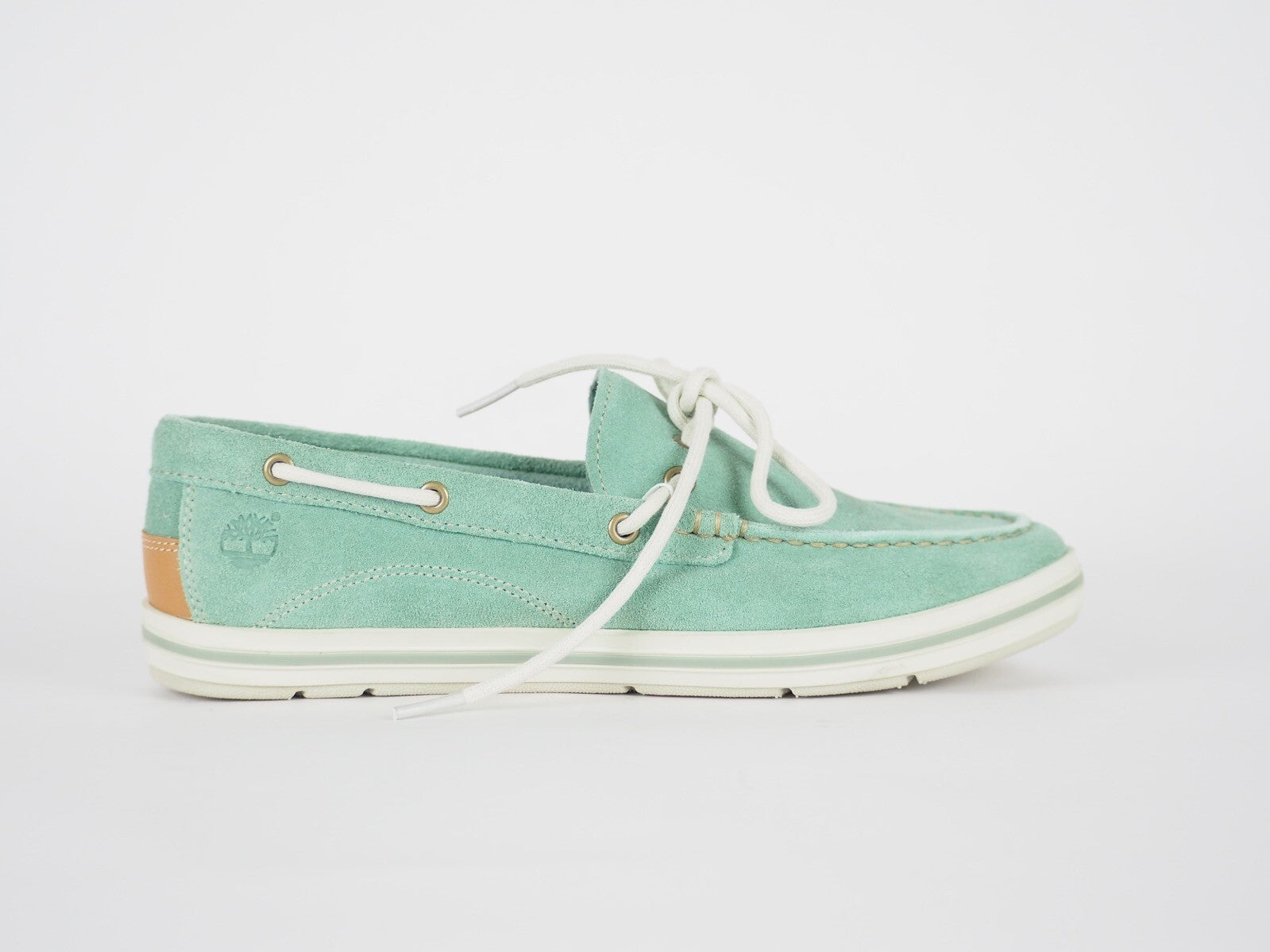 Womens Timberland EK Casco Bay 3951R Aqua Suede Slip On Boat Shoes