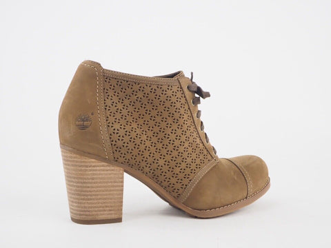 Womens Timberland Rudston Perf 8132R Lt Brown Leather Lace Up Shoe Boots