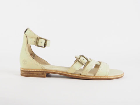 Womens Timberland Earthkeepers 8000R Beige Leather Buckle Heeled Sandals