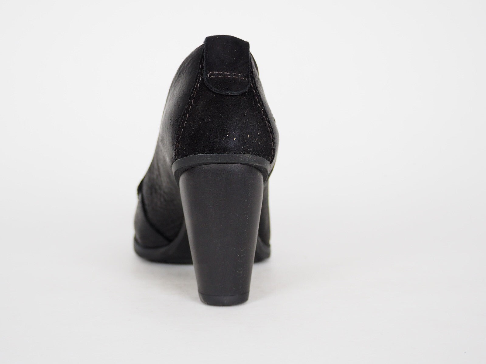 Womens Timberland Nevali 19616 Black Leather Slip On Heeled Loafers