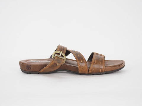 Womens Timberland Pleasant Bay 25637 Brown Leather Casual Summer Shoes Sliders