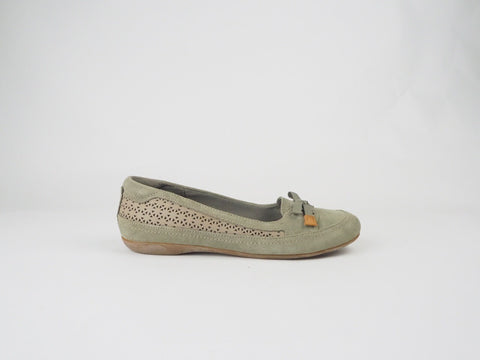 Womens Timberland Falmouth Ballerina 8017R Leather Slips On Flat Grey Shoes