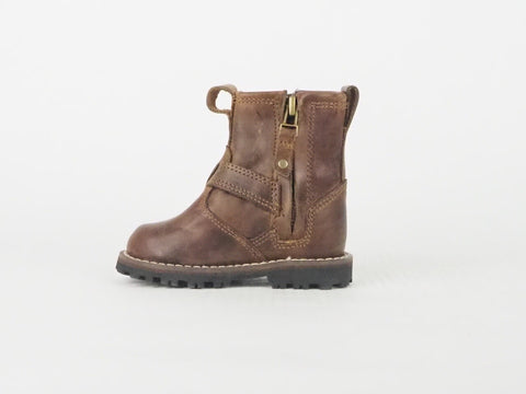 Toddlers Timberland Asphalt Trail 60896 Brown Leather Kids Zip Waterproof Boots