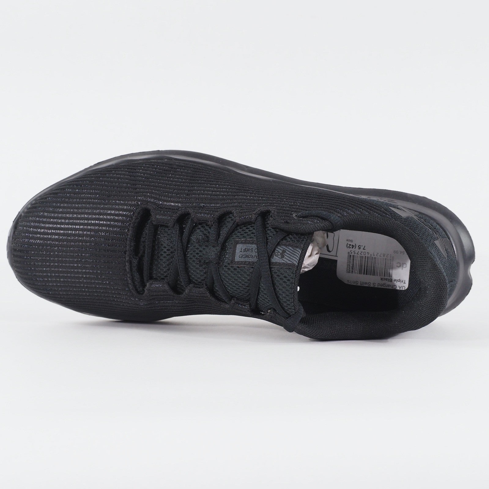 Mens Under Armour Charged Speed Swift Black Mesh Running Walking Lace Trainers