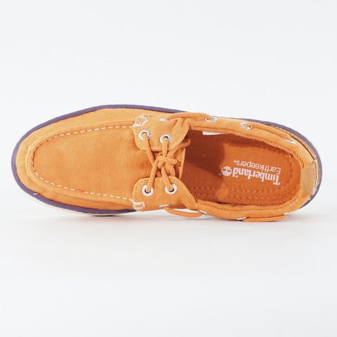 Womens Timberland Hookset 2 Eye 8441B Light Orange Canvas Lace Casual Boat Shoes