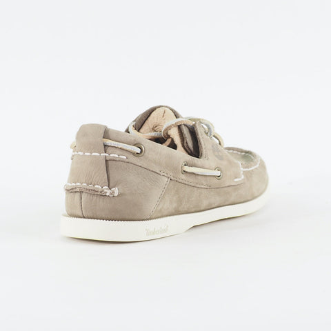 Mens Timberland Heritage 2 Eye 6366A Light Grey Leather Lace Casual Boat Shoes