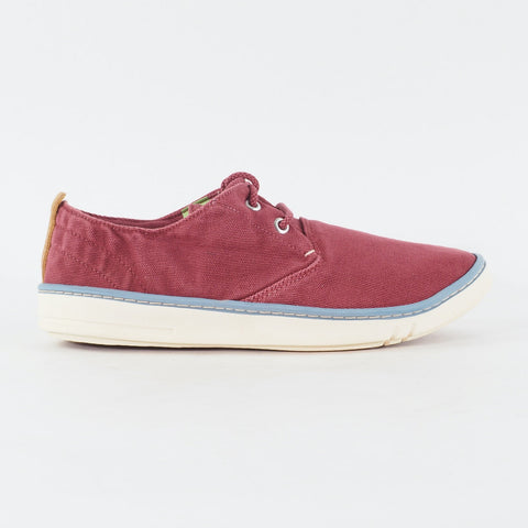 Mens Timberland EK Handcraft 5311A Burgundy Canvas Lace Up Low Top Casual Shoes