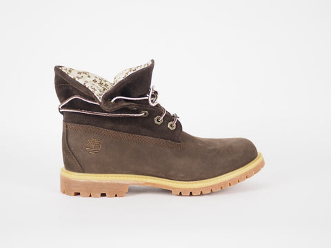 Womens Timberland EK Authentics 8100B Brown Leather Roll Top Casual Chukka Boots