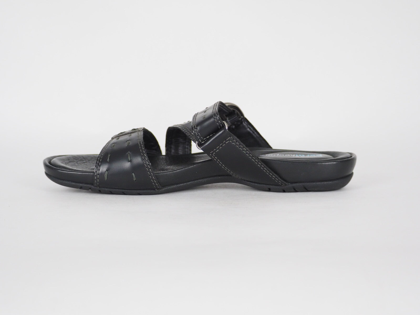 Womens Timberland Pleasant Bay 25636 Black Leather Slippers Summer Flip Flops