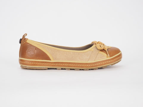 Womens Timberland Faulkner Ballerina 24697 Tan Leather Casual Shoes Ballet Flats