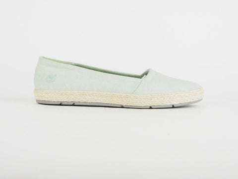 Womens Timberland Casco Bay A1AFE Mint Green Fabric Slip On Casual Canvas Shoes