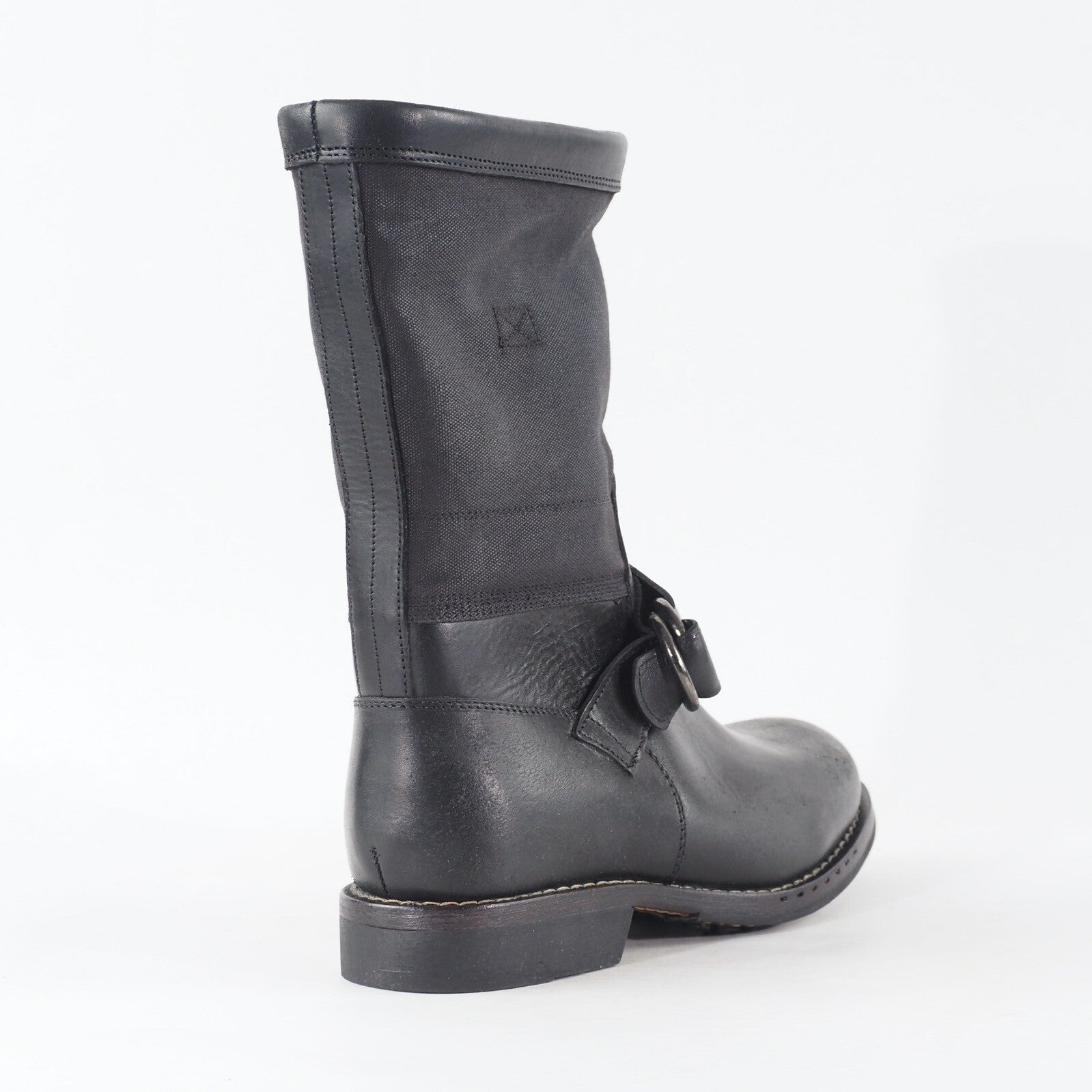 Mens Timberland CLRNE 76543 Deep Black Leather Canvas Pull On Mid Casual Boots