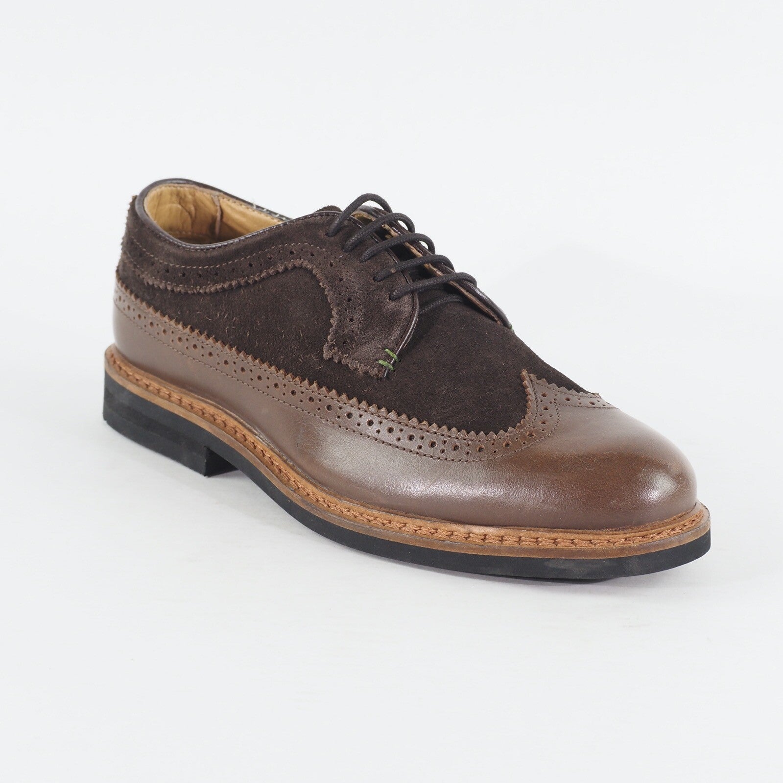 Mens Ben Sherman Garry Peach Dark Brown Leather Lace Up Formal Oxford Shoes