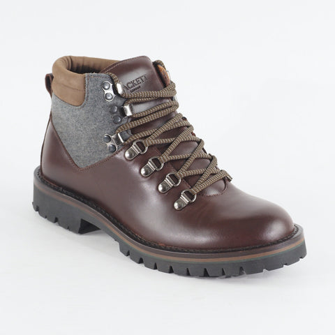 Mens Hackett London Fox Group Hiking HMS20745 Dark Brown Leather Casual Boots