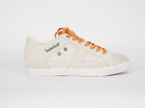 Womens Timberland EK Glstnbry 8233B Beige Leather Lace Up Trainers Casual Shoes