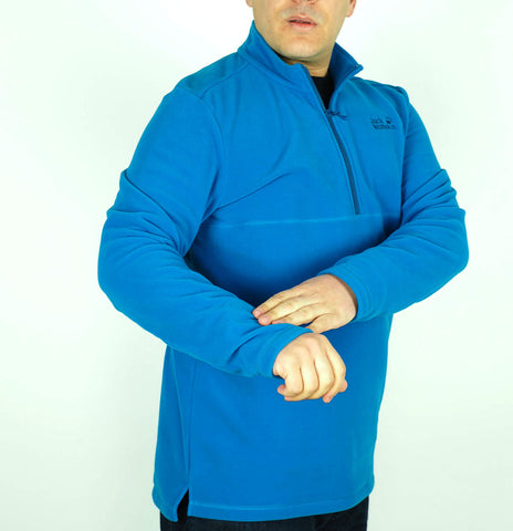 Mens Jack Wolfskin Gecko 1704141 Glacier Blue Half Zip Warm Fleece Sweatshirt