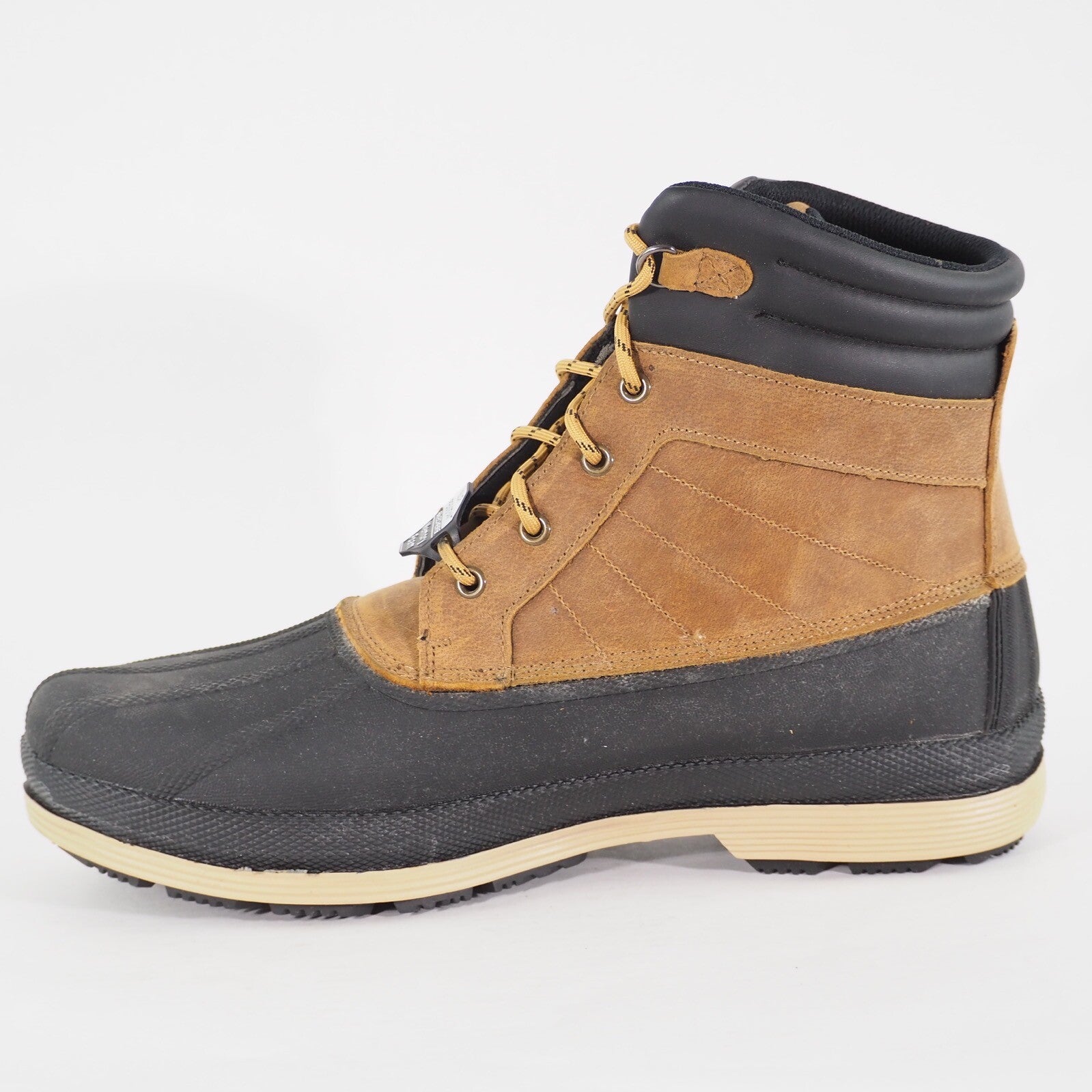 Mens Skechers Robards 77065 Balck Tan Duck Rain Waterproof Slip Resistant Boots 