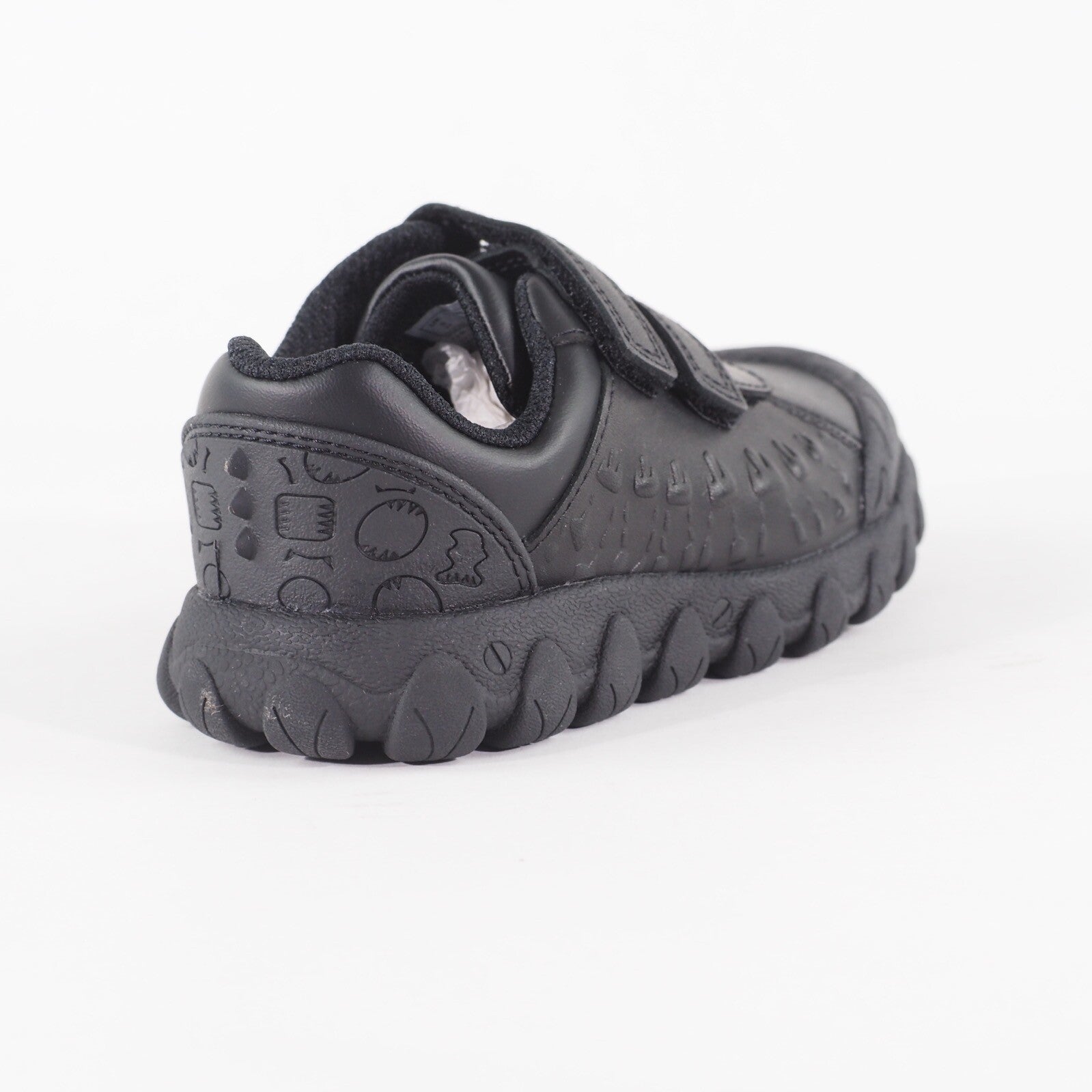 Boys Clarks Tyrex Ride Black Leather Double Strap School Walking Kids Shoes