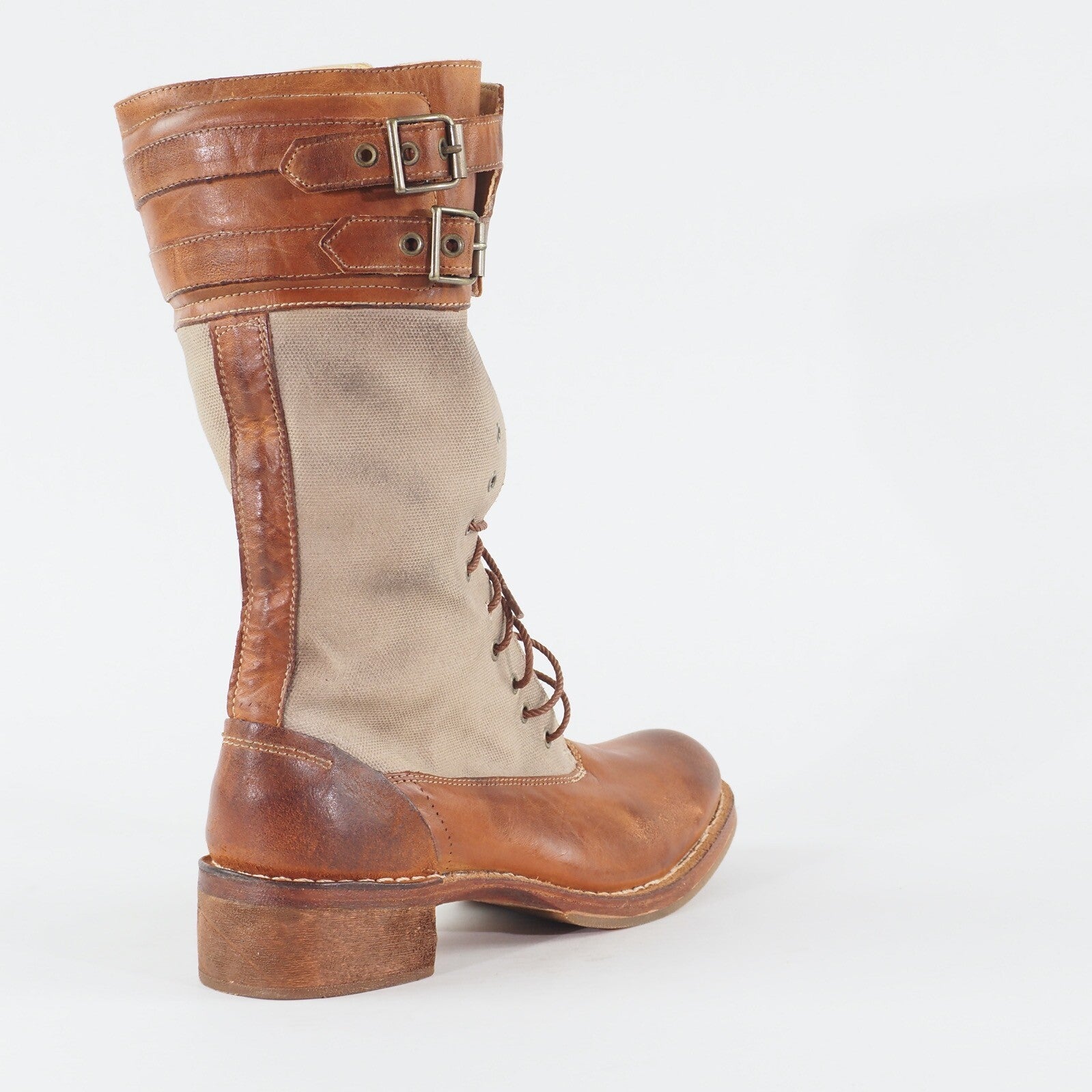 Womens Timberland Lucille Boot Company 67625 Tan Leather Casual Zip Side Boots